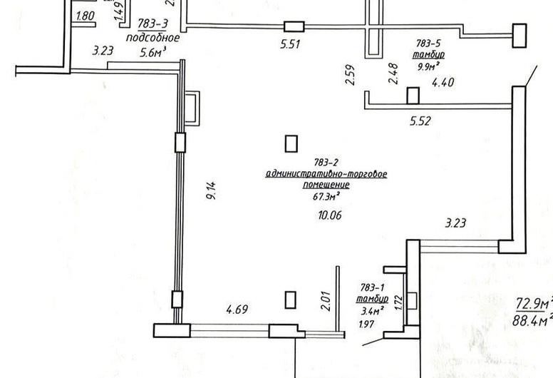 Торговое помещение, г. Минск, Беды 45 (88,4 м2)